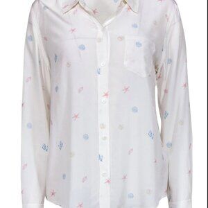 Rails Kate Seashell Print Silk Shirt Blouse